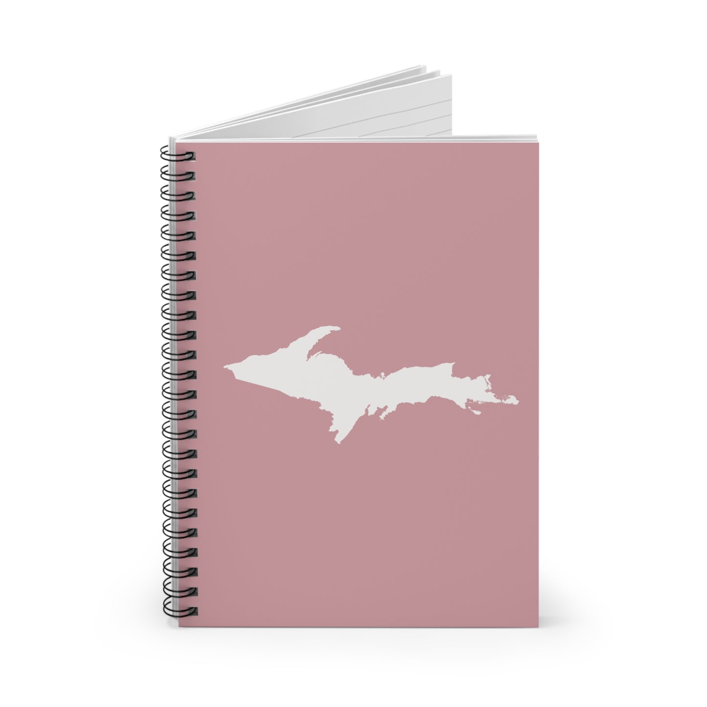 Michigan Upper Peninsula Spiral Notebook (w/ UP Outline) | Cherry Blossom Pink