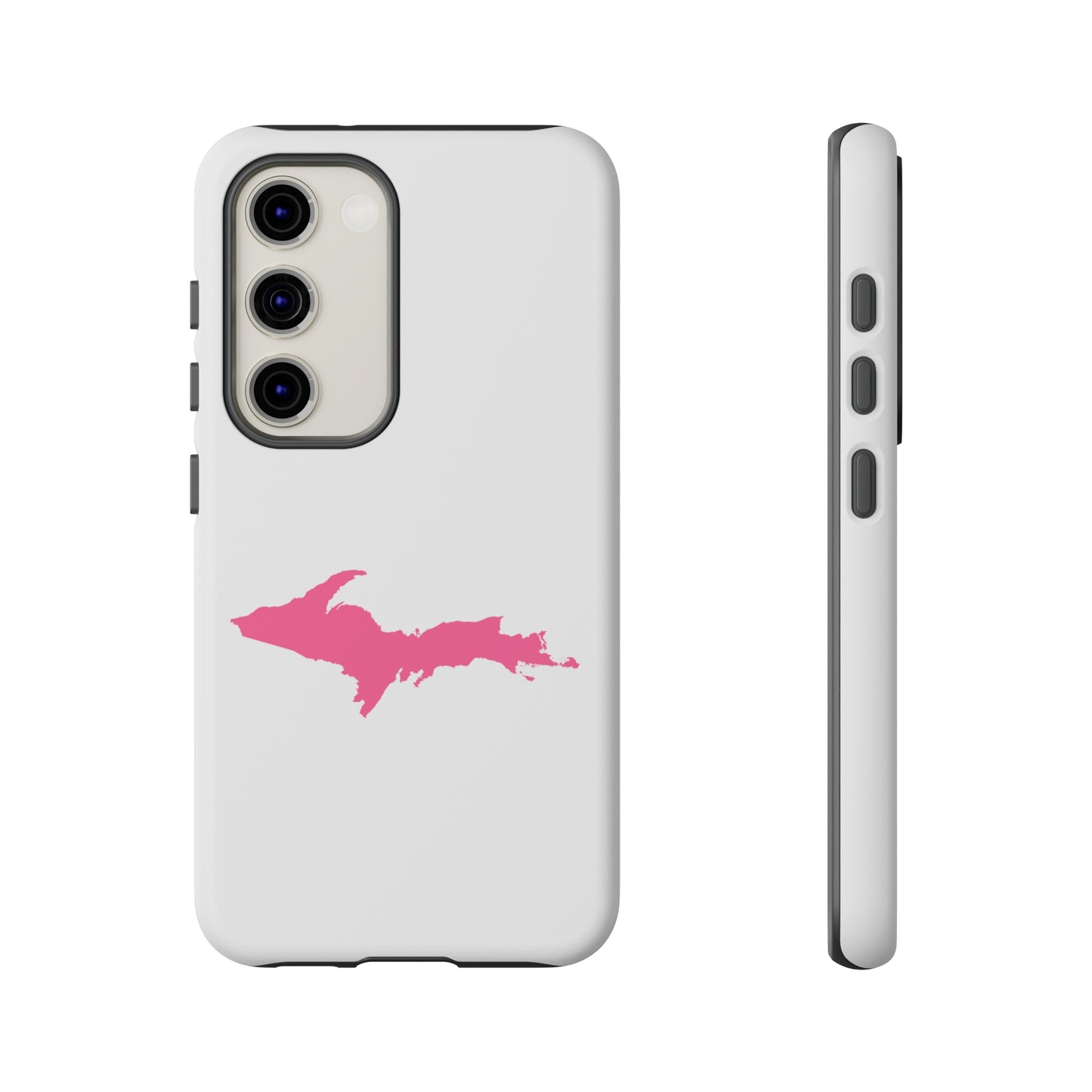 Michigan Upper Peninsula Tough Phone Case (w/ Pink UP Flag Outline) | Samsung & Pixel Android