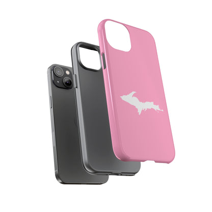 Michigan Upper Peninsula Tough Phone Case ('67 Caddie Pink w/ UP Outline) | Apple iPhone