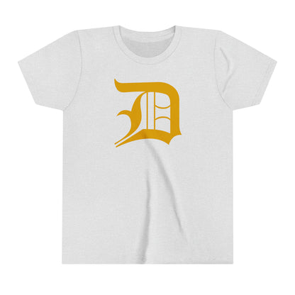 Detroit 'Old English D' T-Shirt (Gold) | Youth Short Sleeve