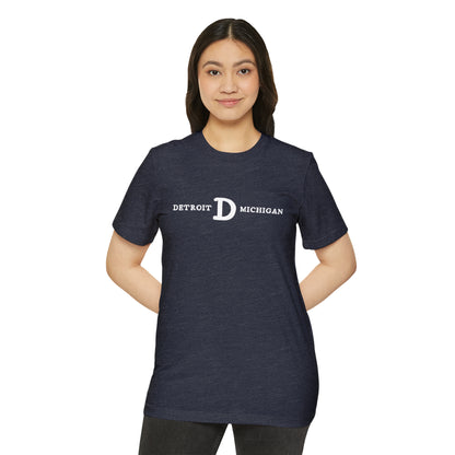 'Detroit Michigan' T-Shirt (w/ 'Old French D') | Unisex Recycled Organic