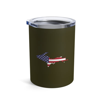 Michigan Upper Peninsula Tumbler (w/ UP USA Flag) | Military Green - 10oz