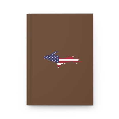 Michigan Upper Peninsula Hardcover Journal (w/ UP USA Flag) | Ruled - Coffee Color