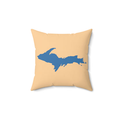 Michigan Upper Peninsula Accent Pillow (w/ UP Outline) | Pale Apricot