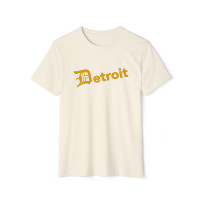 'Detroit' T-Shirt (Gold Old English 'D') | Unisex Recycled Organic