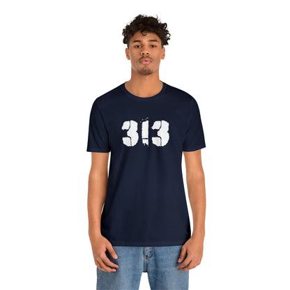 Detroit '313' T-Shirt (Spray Stencil Font) | Unisex Standard Fit