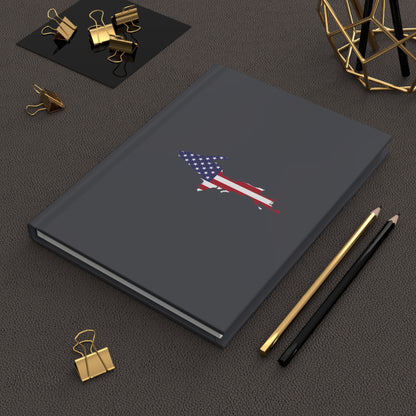 Michigan Upper Peninsula Hardcover Journal (w/ UP USA Flag) | Ruled - Iron Ore Grey