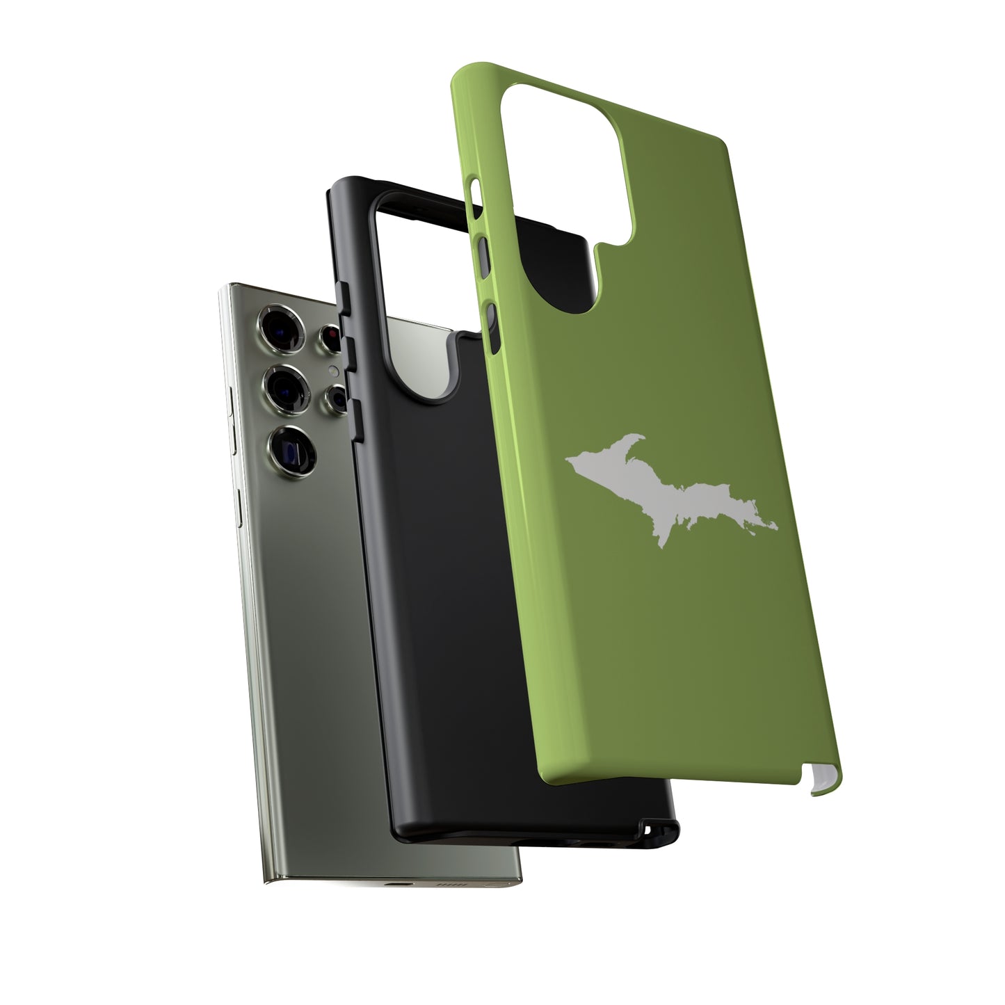 Michigan Upper Peninsula Tough Phone Case (Gooseberry Green w/ UP Outline) | Samsung & Pixel Android