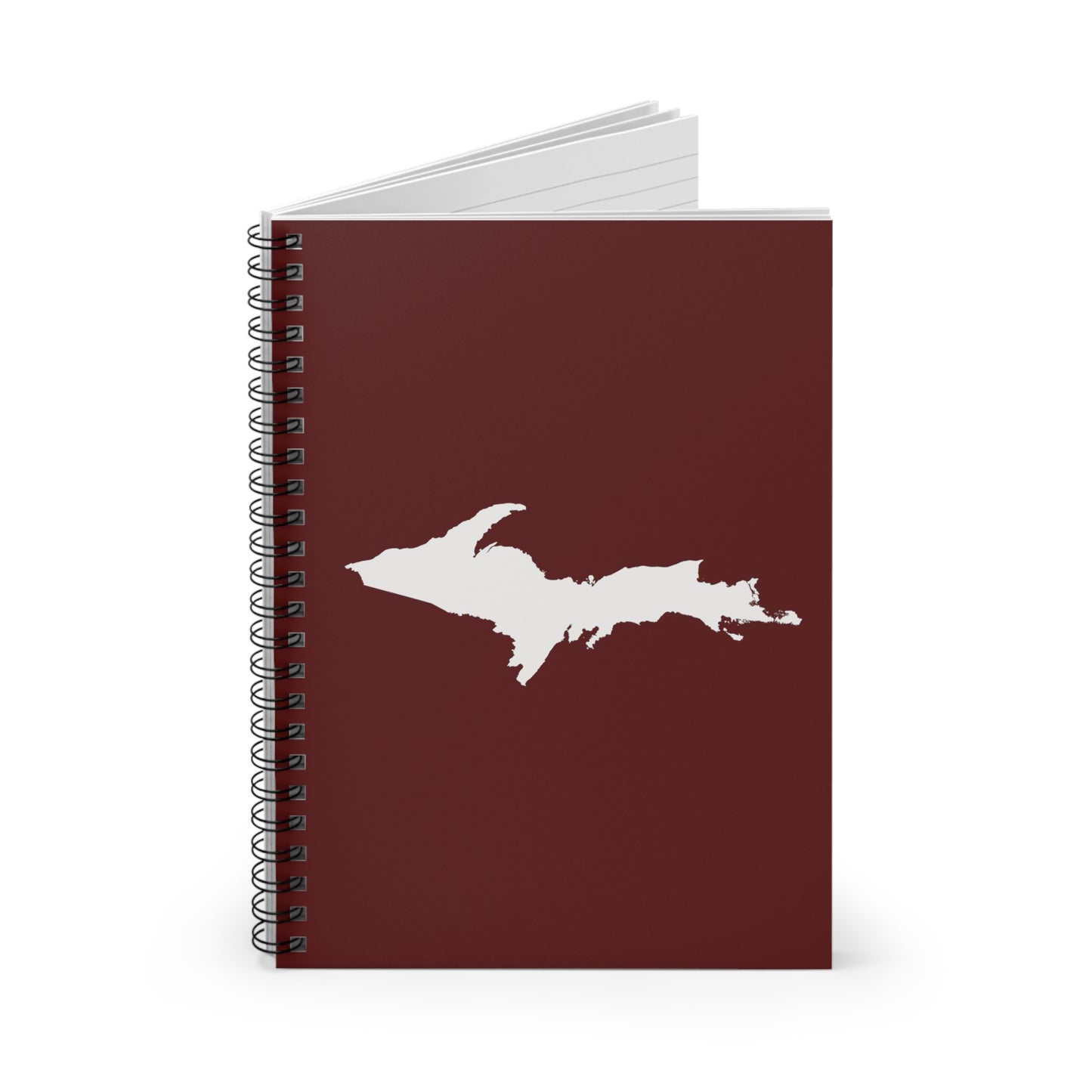 Michigan Upper Peninsula Spiral Notebook (w/ UP Outline) | Cherrywood Color