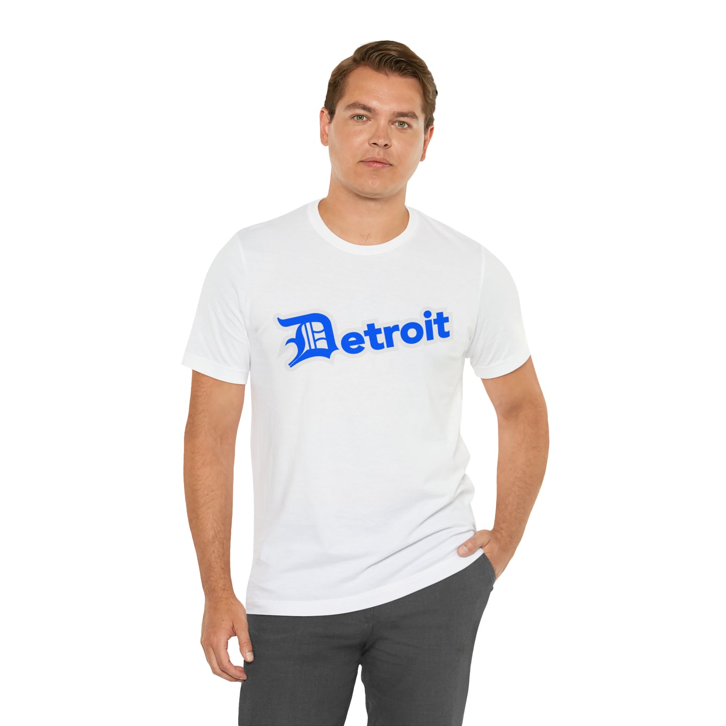 'Detroit' T-Shirt (MotorTown Blue w/ Old English 'D') | Unisex Standard