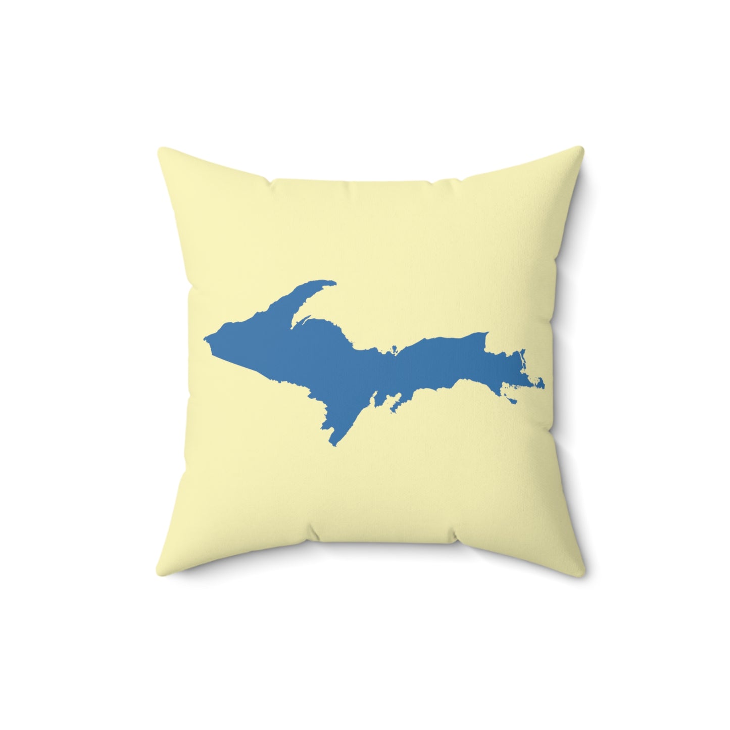 Michigan Upper Peninsula Accent Pillow (w/ UP Outline) | Canary Yellow