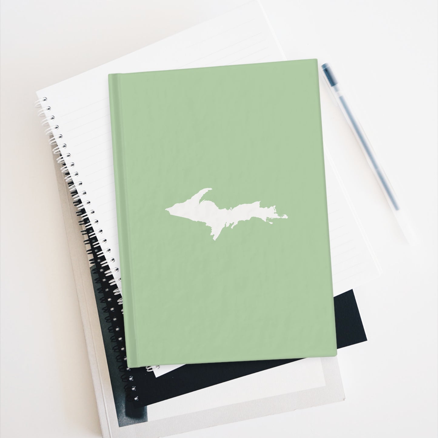 Michigan Upper Peninsula Blank Sketchbook (w/ UP Outline) | Tea Green