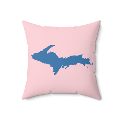 Michigan Upper Peninsula Accent Pillow (w/ UP Outline) | Pale Pink