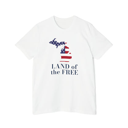 'Land of the Free' T-Shirt (w/ MI USA Flag) | Made in USA