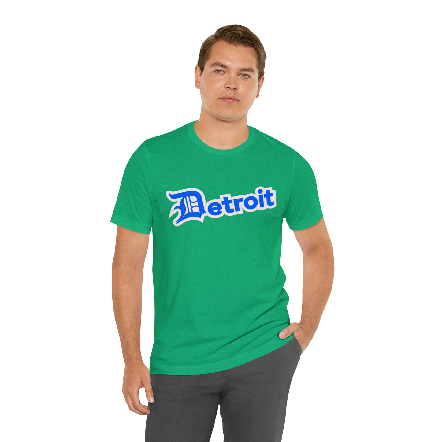 'Detroit' T-Shirt (MotorTown Blue w/ Old English 'D') | Unisex Standard