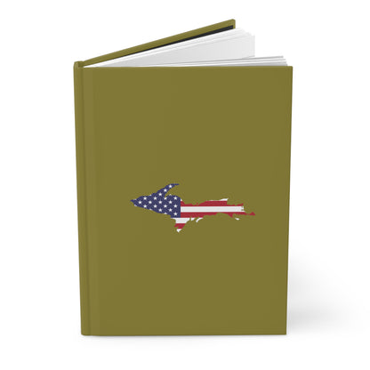 Michigan Upper Peninsula Hardcover Journal (w/ UP USA Flag) | Ruled - Scrub Gold