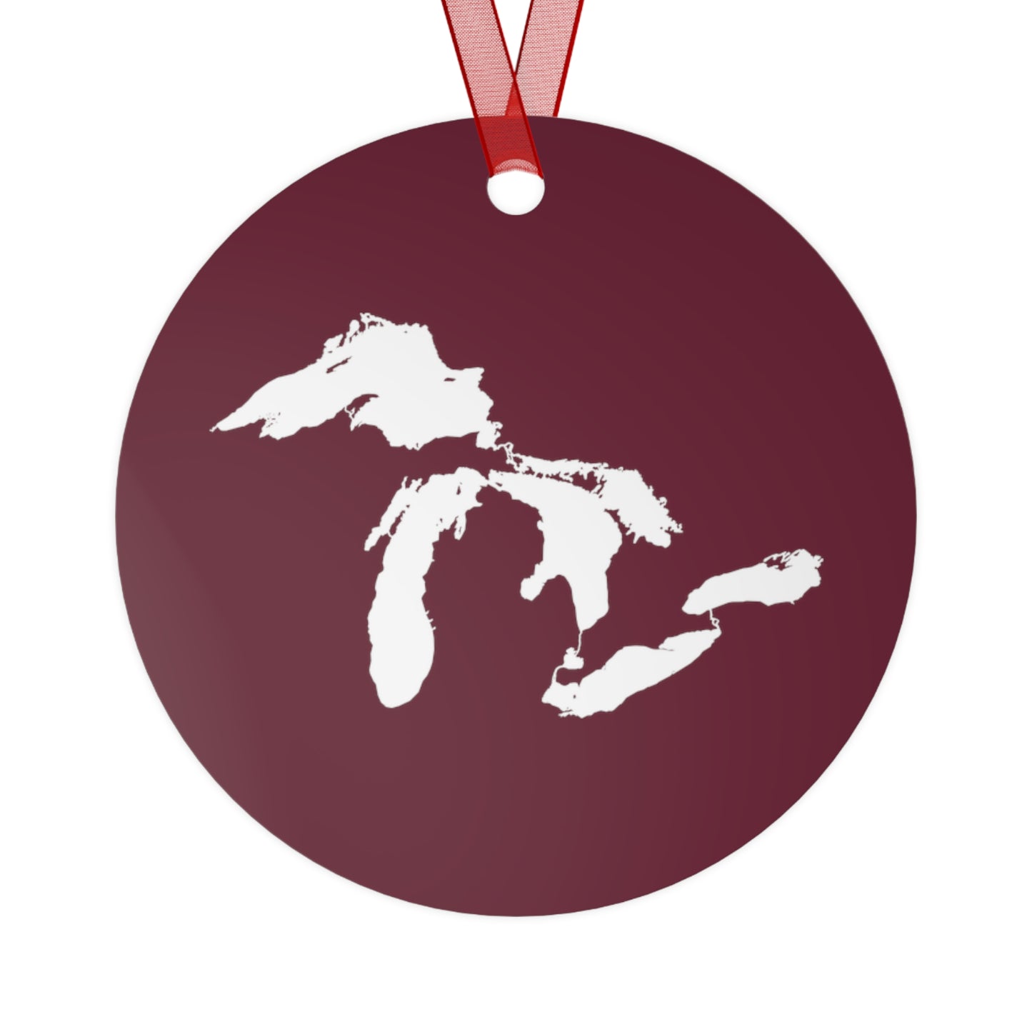 Great Lakes Christmas Ornament | Metal - Old Mission Burgundy