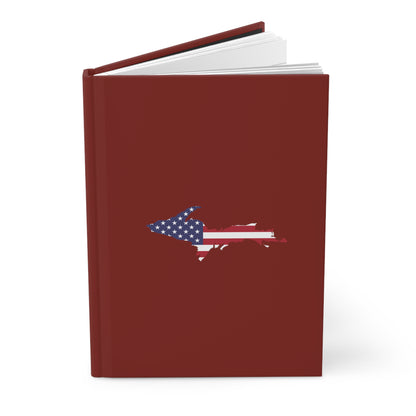 Michigan Upper Peninsula Hardcover Journal (w/ UP USA Flag) | Ruled - Cherryland Red