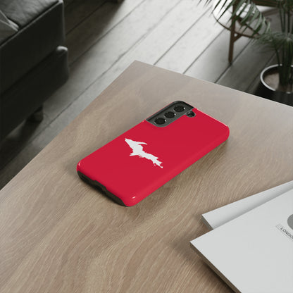 Michigan Upper Peninsula Tough Phone Case (Lighthouse Red w/ UP Outline) | Samsung & Pixel Android