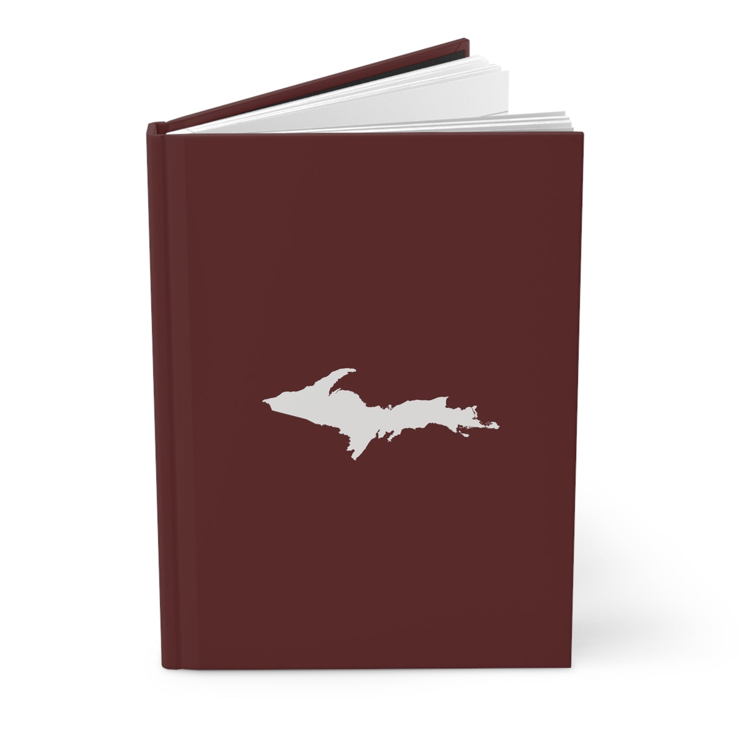 Michigan Upper Peninsula Hardcover Journal (Cherrywood Color w/ UP Outline) | Ruled - 150pgs