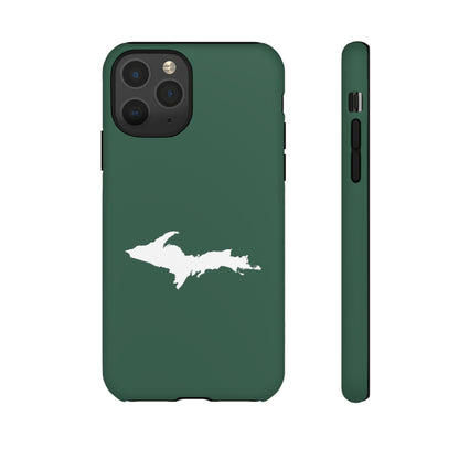 Michigan Upper Peninsula Tough Phone Case (Ginger Ale Green w/ UP Outline) | Apple iPhone