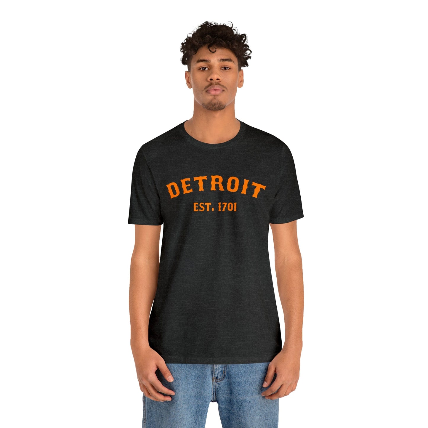 Detroit EST. 1701' T-Shirt (Orange Ballpark Font) | Unisex Standard