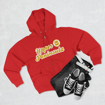 Upper Peninsula EST 1837' Hoodie (Gold Script Font) | Unisex Full Zip