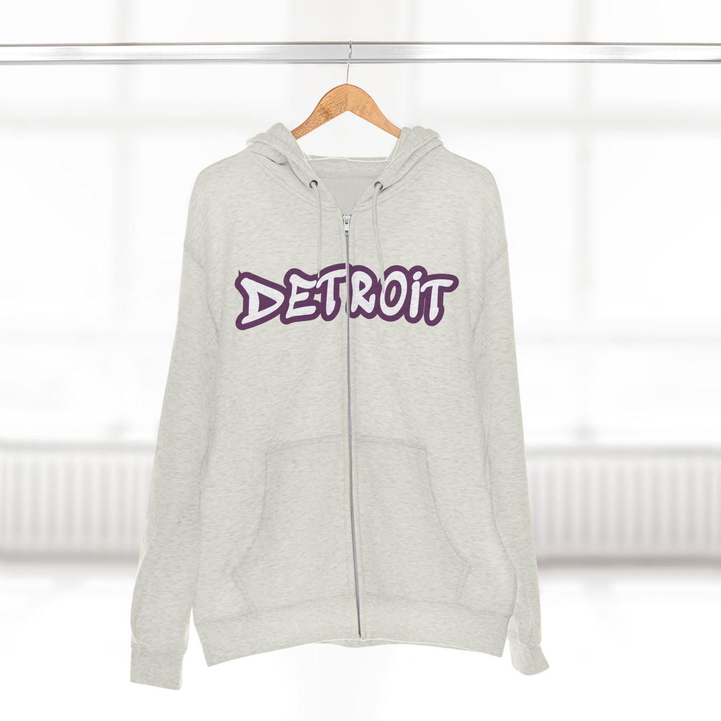 Detroit' Hoodie (Plum Tag Font) | Unisex Full Zip