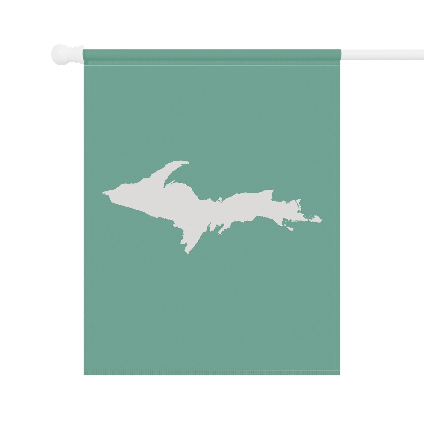 Michigan Upper Peninsula Home & Garden Flag (w/ UP Outline) | Metallic Mint Green