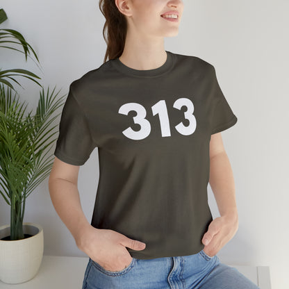 Detroit '313' T-Shirt (Geometric Sans Font) | Unisex Standard Fit