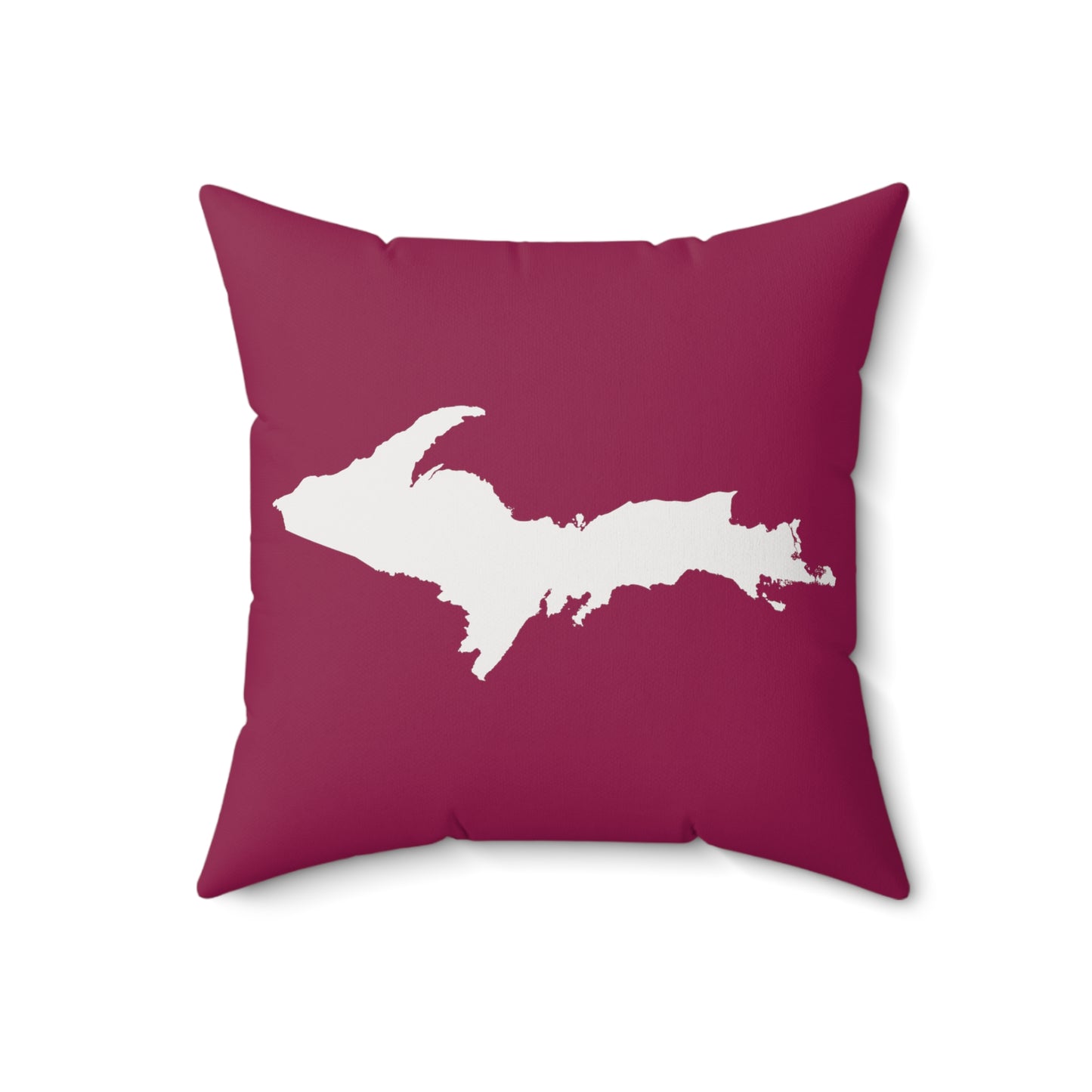 Michigan Upper Peninsula Accent Pillow (w/ UP Outline) | Ruby Red