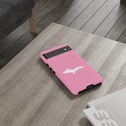 Michigan Upper Peninsula Tough Phone Case ('67 Caddie Pink w/ UP Outline) | Samsung & Pixel Android