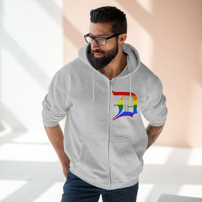 Detroit 'Old English D' Hoodie (Rainbow Pride Edition) | Unisex Full Zip