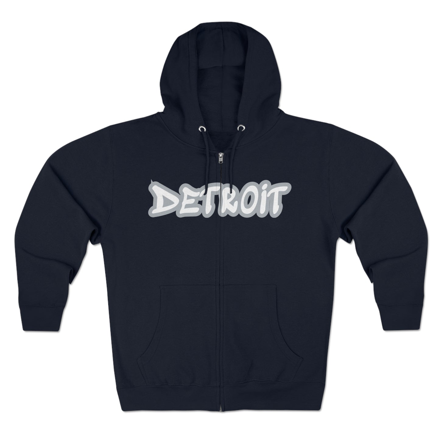 Detroit' Hoodie (Silver Tag Font) | Unisex Full Zip