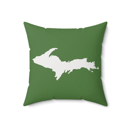 Michigan Upper Peninsula Accent Pillow (w/ UP Outline) | Pine Green