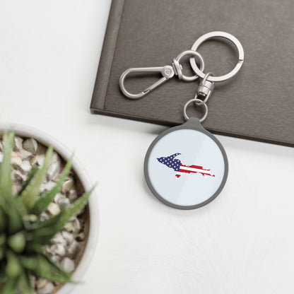 Michigan Upper Peninsula Keyring (w/ UP USA Flag) | Gossy White