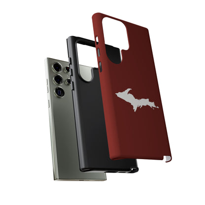 Michigan Upper Peninsula Tough Phone Case (Traverse Cherry Red w/ UP Outline) | Samsung & Pixel Android