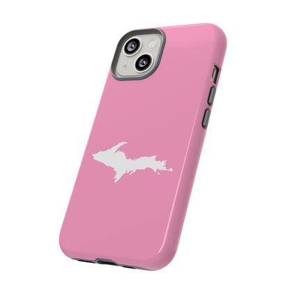 Michigan Upper Peninsula Tough Phone Case ('67 Caddie Pink w/ UP Outline) | Apple iPhone