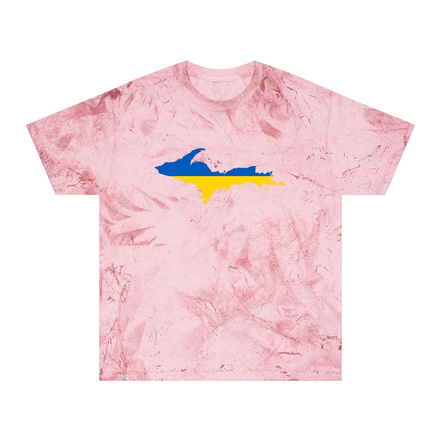 Michigan Upper Peninsula T-Shirt (w/ UP Ukraine Flag Outline) | Unisex Color Blast