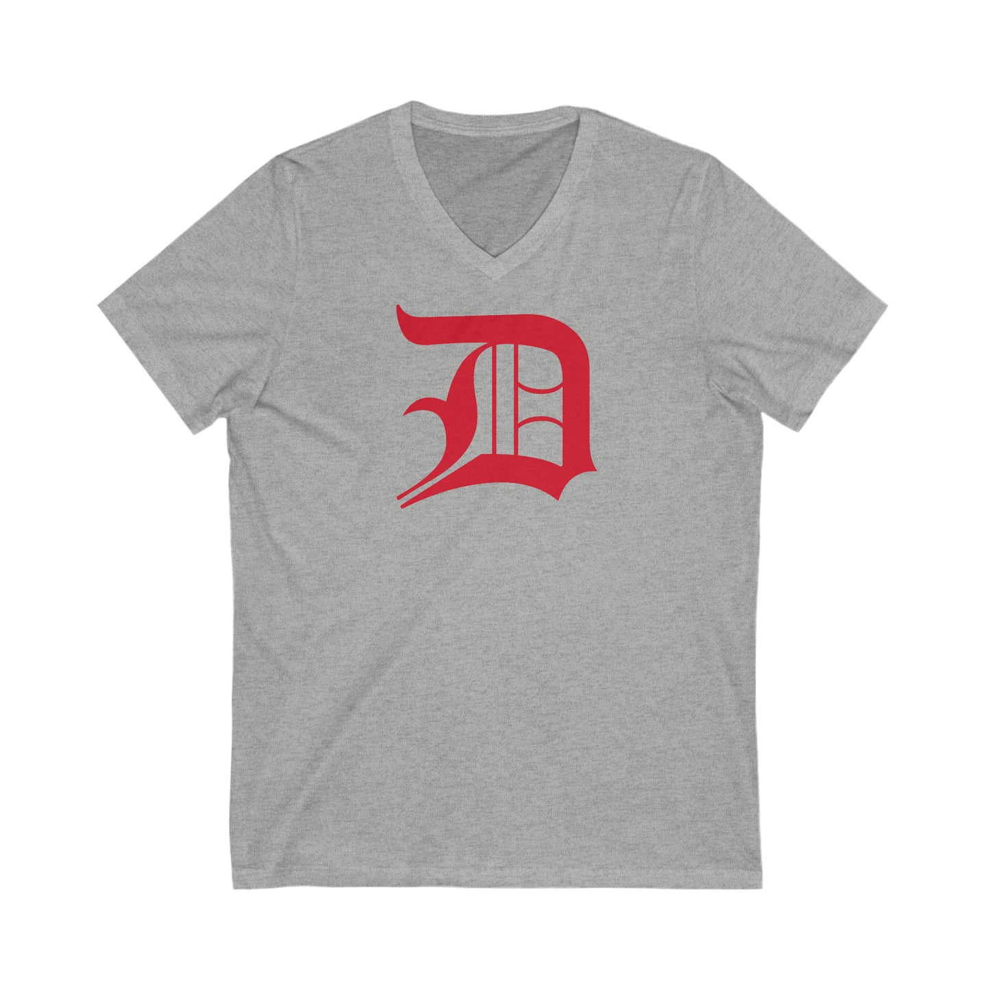 Detroit 'Old English D' T-Shirt (Aliform Red) | Unisex V-Neck