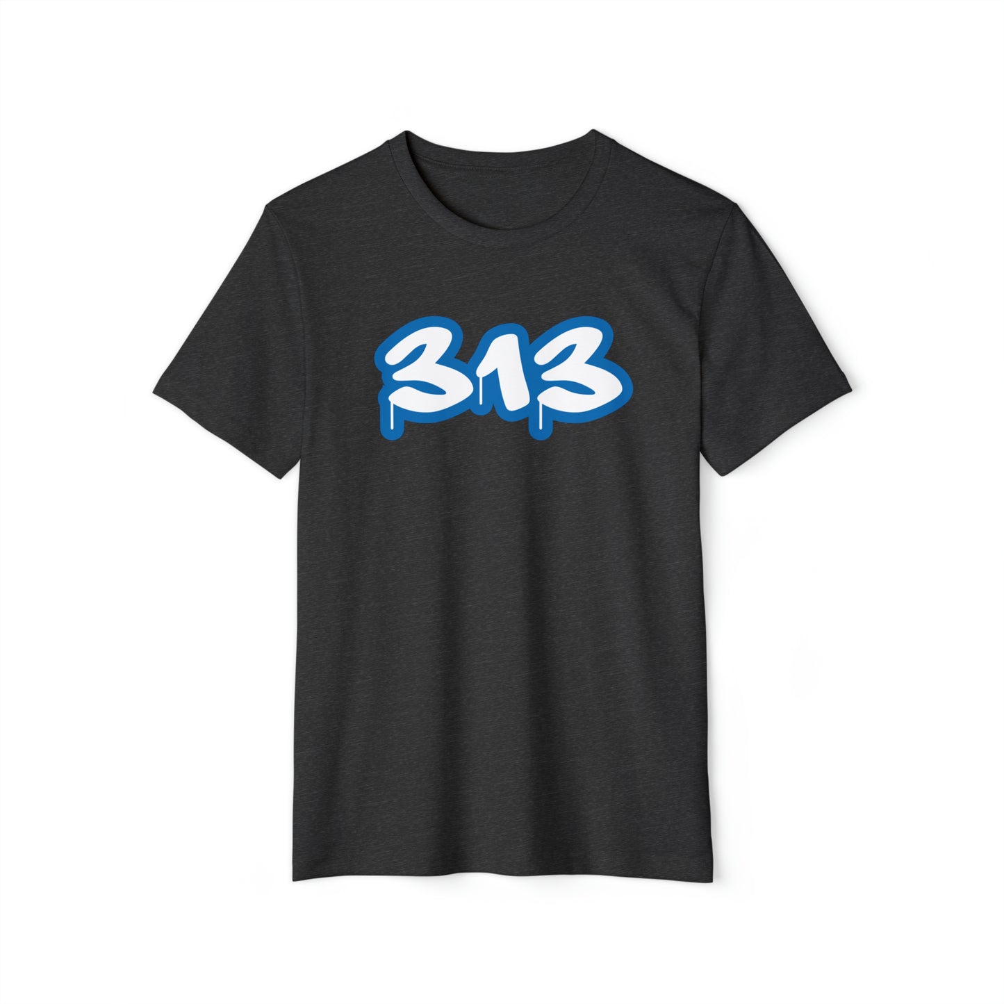 Detroit '313' T-Shirt (Azure Tag Font) | Unisex Recycled Organic