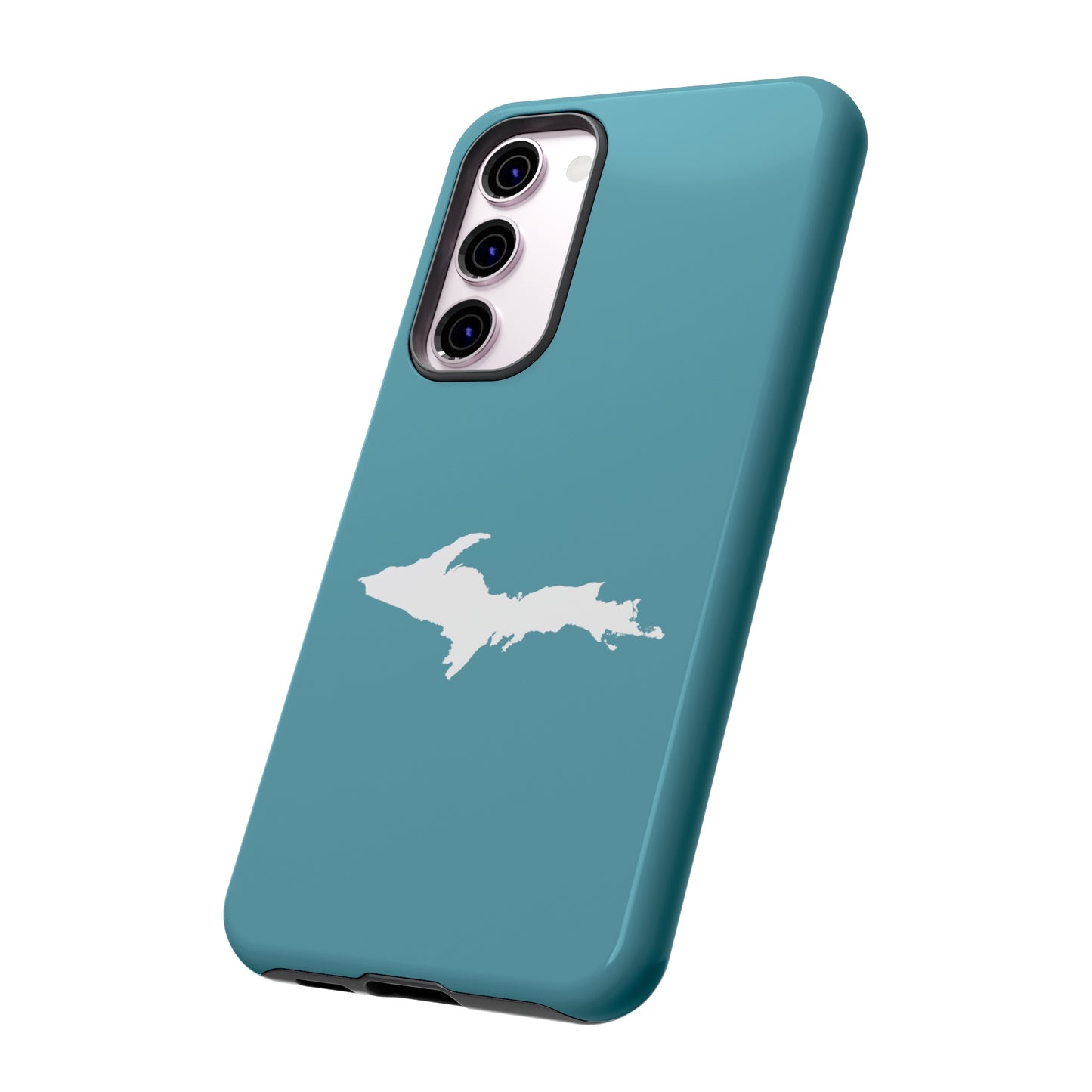 Michigan Upper Peninsula Tough Phone Case (Huron Blue w/ UP Outline) | Samsung & Pixel Android