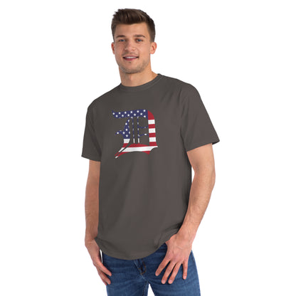 Detroit 'Old English D' T-Shirt (Patriotic Edition) | Unisex Organic