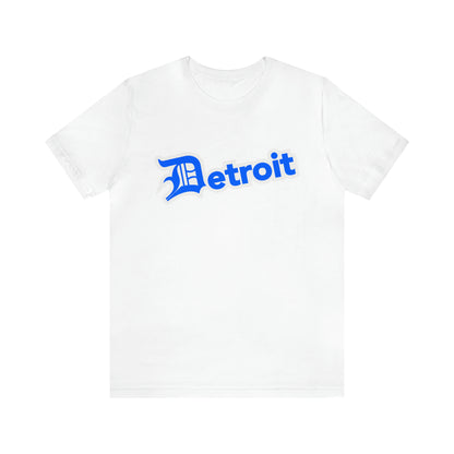 'Detroit' T-Shirt (MotorTown Blue w/ Old English 'D') | Unisex Standard