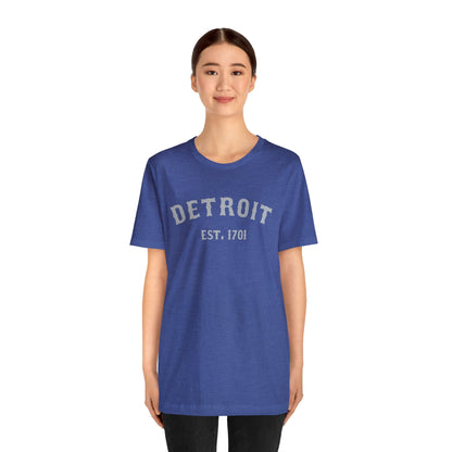 Detroit EST. 1701' T-Shirt (Silver Ballpark Font) | Unisex Standard