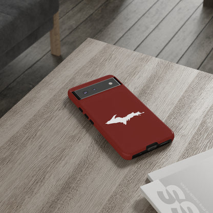 Michigan Upper Peninsula Tough Phone Case (Traverse Cherry Red w/ UP Outline) | Samsung & Pixel Android