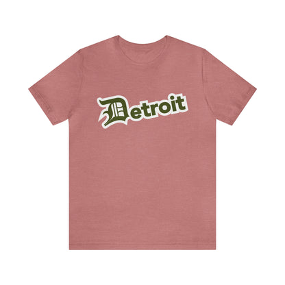 'Detroit' T-Shirt (Army Green w/ Old English 'D') | Unisex Standard