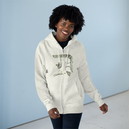 Detroit 'Old English D' Hoodie (Full-Body Benjamins Edition) | Unisex Full Zip