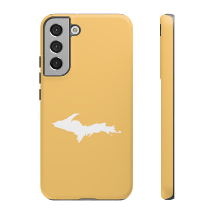 Michigan Upper Peninsula Tough Phone Case (Citrine Color w/ UP Outline) | Samsung & Pixel Android