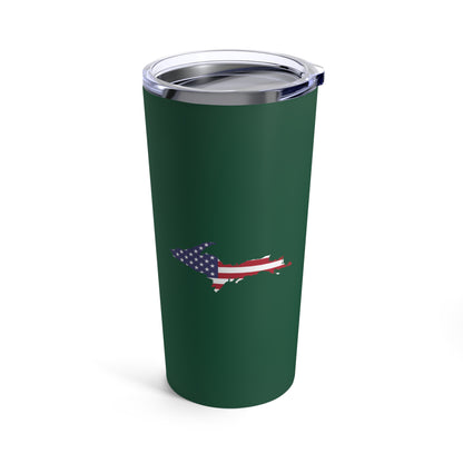 Michigan Upper Peninsula Tumbler (w/ UP USA Flag) | Superior Green - 20oz